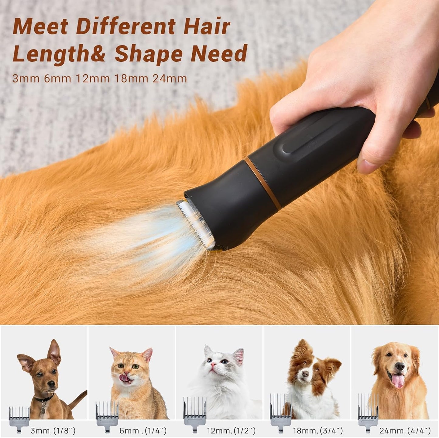 Dog Grooming Kit & Dog Hair Vacuum, Pet Grooming Vacuum with 13,000Kpa Powerful Suction for 99% Pet Hair Removal, 3.5L Capacity, 16 Grooming Tools for Dogs, Cats and Other Pet, Home Cleaning