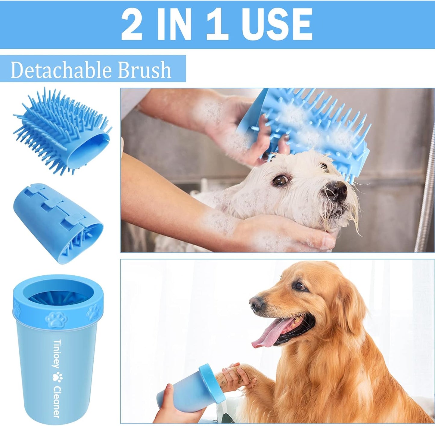 Dog Paw Cleaner for Medium Dogs (With 3 Absorbent Towels), Dog Paw Washer, Muddy Paw Cleaner, Pet Foot Cleaner