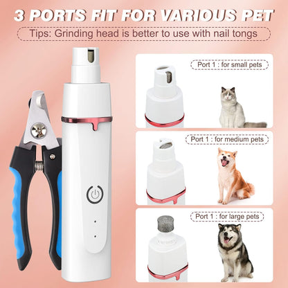 Dog Clippers Grooming Kits TURNRAISE Dog Nail Clippers Low Noise Paw Trimmer Rechargeable Cordless Quiet Dog Grooming Clippers Shaver Nail Grinder for Dogs Cats and Pets