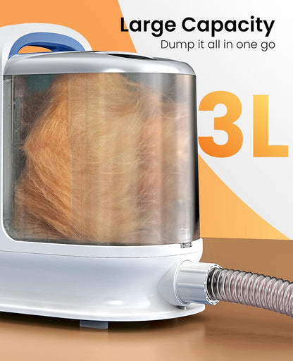 Dog Grooming Vacuum, 13000Pa Powerful Dog Hair Vacuum with Dog Clippers & Shedding Brush 7 Grooming Tools Dog Grooming Kit, 3L Dust Cup Pet Grooming Vacuum Quiet, 3 Suction Levels, BM3