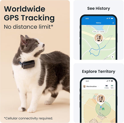 Mini GPS Pet Tracker for Cats - Waterproof, GPS Location & Smart Activity Tracker, Unlimited Range (Midnight Blue)