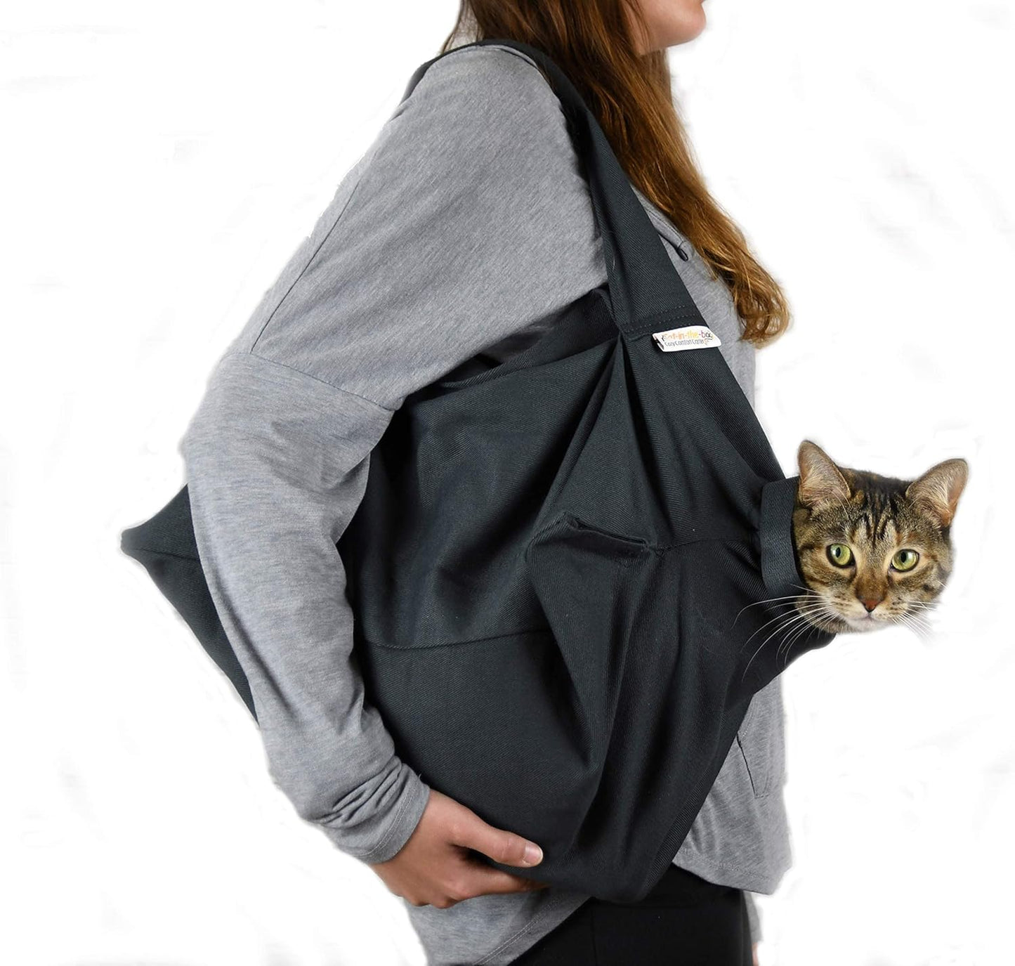 Cozy Comfort Carrier - X-Small Charcoal Grey Cat Carrier Bag, Soft Cat Carrier and Cat Wrap for Nail Clipping, Vet Visits, Medication Administration, Dental Care, and Traveling