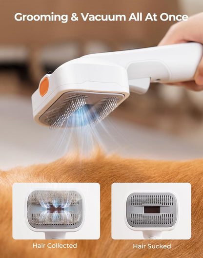 Pet Grooming Kit, 6-In-1 Dog Grooming Vacuum, 12000Pa Suction, 1.5L Capacity, Low Noise Pet Hair Vacuum Groomer for Dogs Cats Home Cleaning, Suction 99% Pet Hair, 6 Tool Grooming Kit, anti Shedding