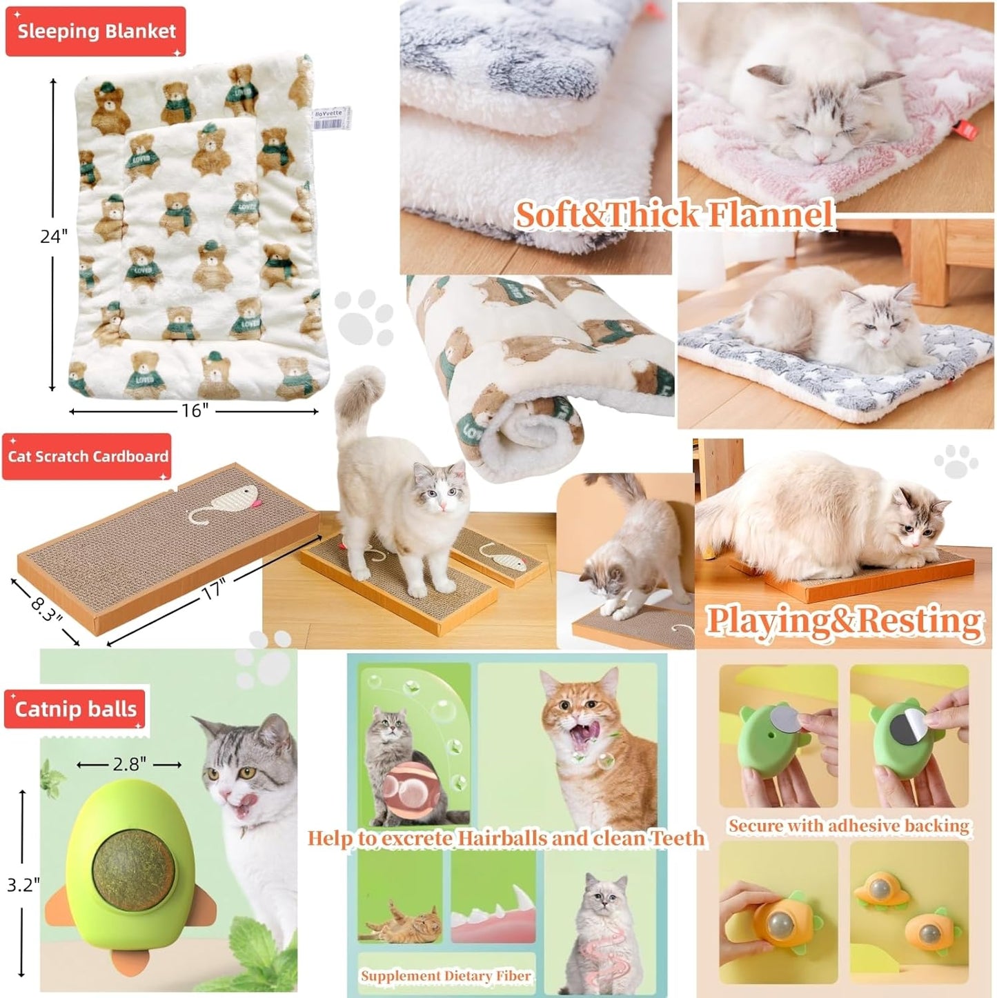 Cat Stuff Cat Starter Kit for Indoor Cats,19 Pieces Set of Kitten Essentials Starter Kit.Includes Cat Litter Box,Toys,Bowls,Grooming Tools and More.Perfect Welcome Home Gift for Your New Kitty