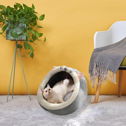 Cat Beds for Indoor Cats, Semi-Enclosed All-Season Pet Bed Cat Bed, round Short Plush Cat Tent, Soft and Comfortable Large Space More Suitable for Dogs Cats Sleeping Cat House