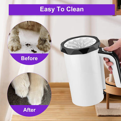 Rechargeable Automatic Dog Paw Cleaner, Dog Paw Washer Cup, 2 in 1 Portable Pet Paw Cleaner with Soft Silicone Brush, 7.4V High Power, Dog Foot Washer Suitable for Big Dog and Cat Grooming (Black)