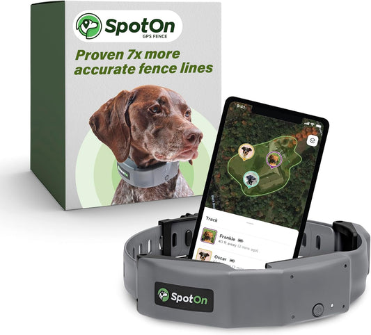 Longer Battery Life,  GPS Dog Fence, App Based Wireless Dog Fence Collar, Waterproof, Accurate & Reliable GPS Dog Fence System, Virtual Dog GPS Tracker for All Terrain Large/All Carriers